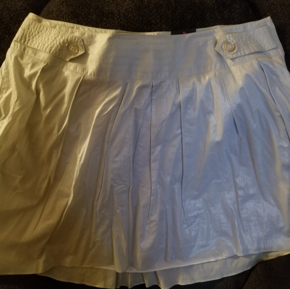 Shimmery Silver Foil Voille Skirt